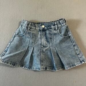 Harper & Ivy Skort Women's XS Denim Mini Pleated Stretch Juniors Light Wash